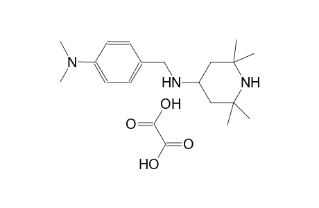 N-[(4-dimethylaminophenyl)methyl]-2,2,6,6-tetramethylpiperidin-4-amine; oxalic acid N-[(4-dimethylaminophenyl)methyl]-2,2,6,6-tetramethyl-piperidin-4-amine; oxalic acid N-[(4-dimethylaminophenyl)methyl]-2,2,6,6-tetramethyl-4-piperidinamine; oxalic acid (4-dimethylaminobenzyl)-(2,2,6,6-tetramethyl-4-piperidyl)amine; oxalic acid N-[(4-dimethylaminophenyl)methyl]-2,2,6,6-tetramethyl-piperidin-4-amine; ethanedioic acid