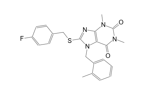 1H-purine-2,6-dione, 8-[[(4-fluorophenyl)methyl]thio]-3,7-dihydro-1,3-dimethyl-7-[(2-methylphenyl)methyl]-