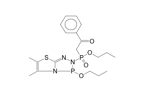 2-PROPOXY(BENZOYLMETHYL)PHOSPHORYL-3-PROPOXY-5,6-DIMETHYLTHIAZOLO[2,3-D]-1,2-DIHYDRO-1,2,4,3-TRIAZAPHOSPHOLE