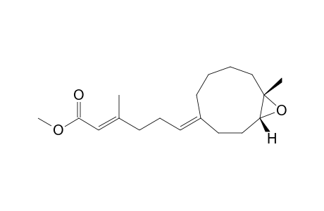 2-Hexenoic acid, 3-methyl-6-(9-methyl-10-oxabicyclo[7.1.0]dec-4-ylidene)-, methyl ester, [1R*,4(E),9S*]-