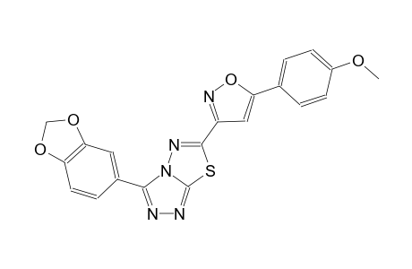 [1,2,4]triazolo[3,4-b][1,3,4]thiadiazole, 3-(1,3-benzodioxol-5-yl)-6-[5-(4-methoxyphenyl)-3-isoxazolyl]-