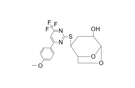 4-(4-methoxyphenyl)-2-({4-methyl-6,8-dioxabicyclo[3.2.1]octan-2-yl}sulfanyl)-6-(trifluoromethyl)pyrimidine