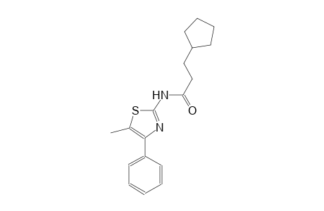 3-cyclopentyl-N-(5-methyl-4-phenyl-1,3-thiazol-2-yl)propanamide