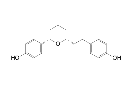 4-[2-[(2R,6S)-6-(4-hydroxyphenyl)-2-oxanyl]ethyl]phenol