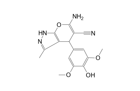 6-amino-4-(4-hydroxy-3,5-dimethoxyphenyl)-3-methyl-1,4-dihydropyrano[2,3-c]pyrazole-5-carbonitrile