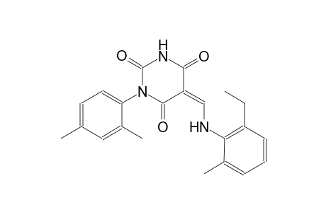(5Z)-1-(2,4-dimethylphenyl)-5-[(2-ethyl-6-methylanilino)methylene]-2,4,6(1H,3H,5H)-pyrimidinetrione