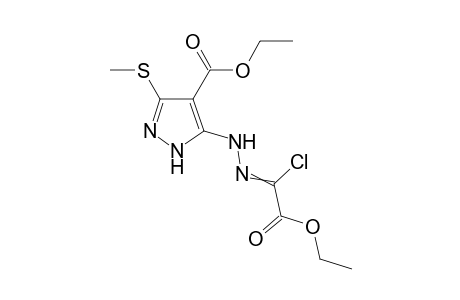 Ethyl 5-(2-(1-chloro-2-ethoxy-2-oxoethylidene)hydrazinyl)-3-(methylthio)-1H-pyrazole-4-carboxylate