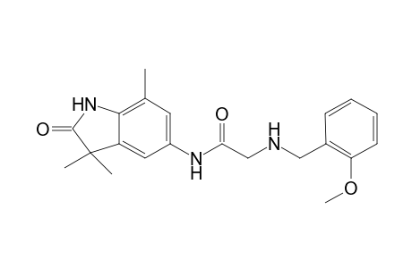 2-[(2-methoxyphenyl)methylamino]-N-(3,3,7-trimethyl-2-oxidanylidene-1H-indol-5-yl)ethanamide