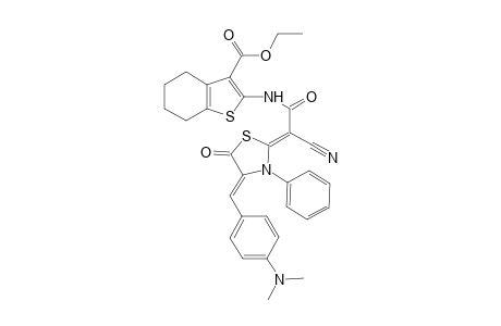Ethyl 2-((Z)-2-cyano-2-((Z)-4-(4-(dimethylamino)-benzylidene)-5-oxo-3-phenylthiazolidin-2-ylidene)acetamido)-4,5,6,7-tetrahydrobenzo[b]-thiophene-3-carboxylate