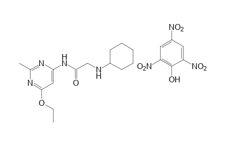 2-cyclohexylamino-N-(6-ethoxy-2-methylpyrimidin-4-yl)acetamide, picrate