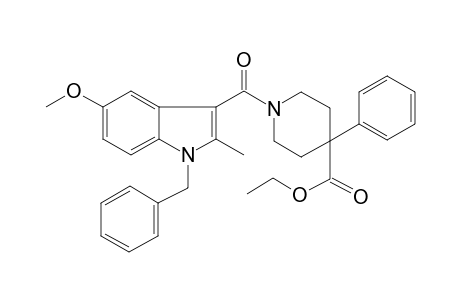 Ethyl 1-[(1-benzyl-5-methoxy-2-methyl-1H-indol-3-yl)carbonyl]-4-phenylpiperidine-4-carboxylate
