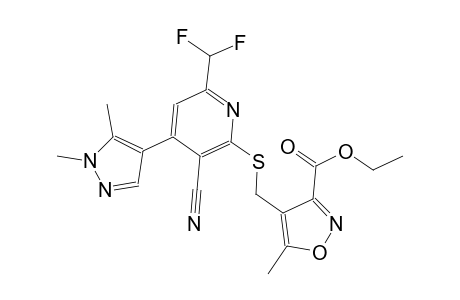 ethyl 4-({[3-cyano-6-(difluoromethyl)-4-(1,5-dimethyl-1H-pyrazol-4-yl)-2-pyridinyl]sulfanyl}methyl)-5-methyl-3-isoxazolecarboxylate