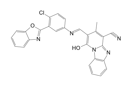 2-({[3-(1,3-benzoxazol-2-yl)-4-chlorophenyl]imino}methyl)-1-hydroxy-3-methylpyrido[1,2-a]benzimidazole-4-carbonitrile