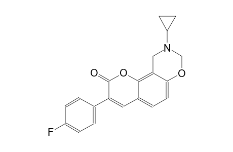 2H,8H-pyrano[2,3-f][1,3]benzoxazin-2-one, 9-cyclopropyl-3-(4-fluorophenyl)-9,10-dihydro-