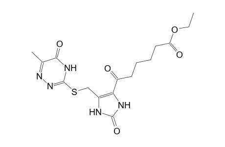 ethyl 6-(5-{[(6-methyl-5-oxo-4,5-dihydro-1,2,4-triazin-3-yl)sulfanyl]methyl}-2-oxo-2,3-dihydro-1H-imidazol-4-yl)-6-oxohexanoate