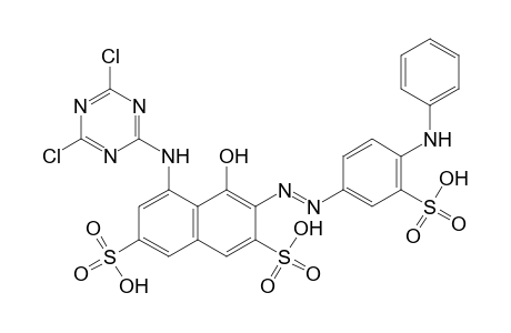 3-[(4-Anilino-3-sulfophenyl)diazenyl]-5-[(4,6-dichloro-1,3,5-triazin-2-yl)amino]-4-hydroxy-2,7-naphthalenedisulfonic acid