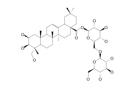 ASTERBATANOSIDE-B;2-ALPHA,3-BETA,23-TRIHYDROXYOLEAN-12-EN-28-OIC-ACID-28-O-BETA-D-GLUCOPYRANOSYL-(1->6)-BETA-D-GLUCOPYRANOSIDE
