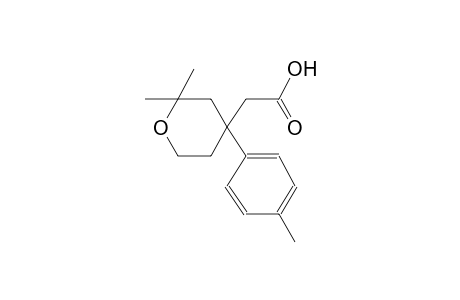 2H-pyran-4-acetic acid, tetrahydro-2,2-dimethyl-4-(4-methylphenyl)-