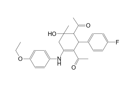1-[3-acetyl-4-[(4-ethoxyphenyl)amino]-2-(4-fluorophenyl)-6-hydroxy-6-methyl-1-cyclohex-3-enyl]ethanone 1-[3-ethanoyl-4-[(4-ethoxyphenyl)amino]-2-(4-fluorophenyl)-6-hydroxy-6-methyl-1-cyclohex-3-enyl]ethanone