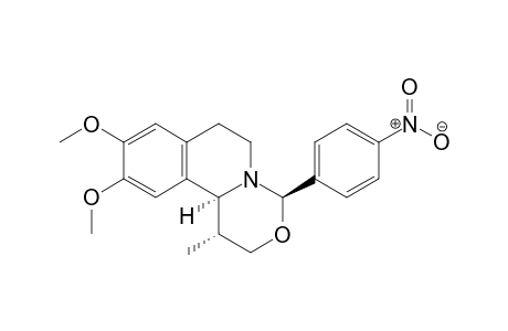 (1R*,4R*,11bS*)-9,10-Dimethoxy-1-methyl-4-(p-nitrophenyl)-1,6,7,11b-tetrahydro-2H,4H-[1,3]oxazino[4,3-a]isoquinoline