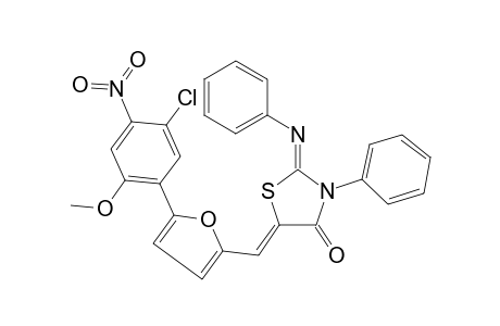 5-[5-(5-chloro-2-methoxy-4-nitro-phenyl)-furan-2-ylmethylene]-3-phenyl-2-phenylimino-thiazolidin-4-one