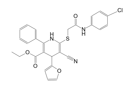 ethyl 6-{[2-(4-chloroanilino)-2-oxoethyl]sulfanyl}-5-cyano-4-(2-furyl)-2-phenyl-1,4-dihydro-3-pyridinecarboxylate