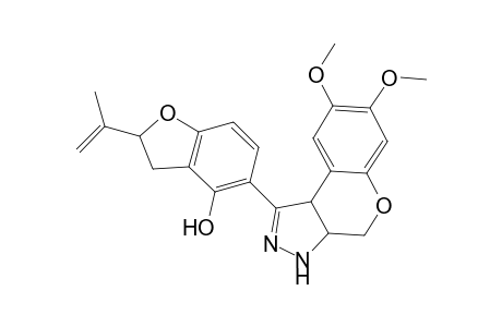 5-(7,8-Dimethoxy-3,3a,4,9b-tetrahydrochromeno[3,4-c]pyrazol-1-yl)-2-isopropenyl-2,3-dihydro-1-benzofuran-4-ol