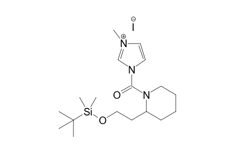 3-{2-[2-(tert-Butyldimethylsilyloxy)ethyl]piperidin-1-carbonyl}-1-methyl-3H-imidazol-1-ium iodide
