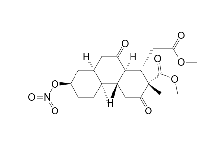 1-Phenanthreneacetic acid, tetradecahydro-2-(methoxycarbonyl)-2,4b-dimethyl-7-(nitrooxy)-3,10-dioxo-, methyl ester, [1S-(1.alpha.,2.beta.,4a.beta.,4b.alpha.,7.beta.,8a.alpha.,10a.alpha.)]-