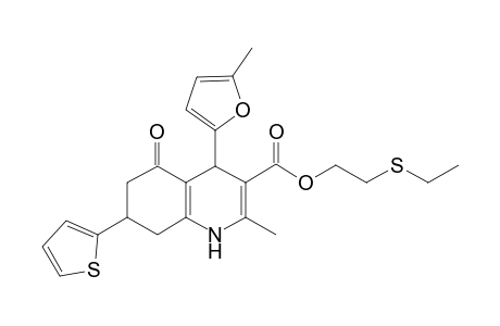 2-Ethylsulfanylethyl 2-methyl-4-(5-methyl-2-furyl)-5-oxo-7-(2-thienyl)-4,6,7,8-tetrahydro-1H-quinoline-3-carboxylate