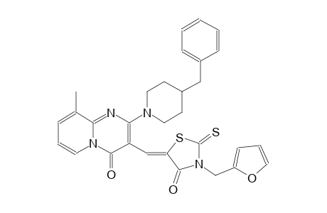 2-(4-benzyl-1-piperidinyl)-3-{(Z)-[3-(2-furylmethyl)-4-oxo-2-thioxo-1,3-thiazolidin-5-ylidene]methyl}-9-methyl-4H-pyrido[1,2-a]pyrimidin-4-one