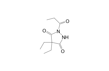 4,4-Diethyl-1-(1-oxopropyl)pyrazolidine-3,5-dione