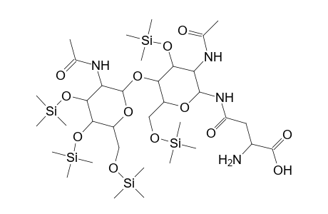 2-(Acetylamino)-4-O-[2-(acetylamino)-2-deoxy-3,4,6-tris-O-(trimethylsilyl)hexopyranosyl]-N-(3-amino-3-carboxypropanoyl)-2-deoxy-3,6-bis-O-(trimethylsilyl)hexopyranosylamine