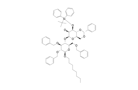 OCTYL-4,6-O-BENZYLIDENE-3-O-TERT.-BUTYLDIPHENYLSILYL-BETA-D-MANNOPYRANOSYL-(1->4)-2,3,6-TRI-O-BENZYL-BETA-D-GLUCOPYRANOSIDE