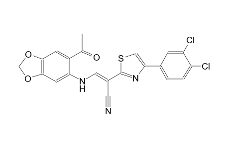 (2E)-3-[(6-acetyl-1,3-benzodioxol-5-yl)amino]-2-[4-(3,4-dichlorophenyl)-1,3-thiazol-2-yl]-2-propenenitrile