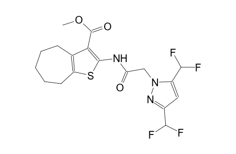 methyl 2-({[3,5-bis(difluoromethyl)-1H-pyrazol-1-yl]acetyl}amino)-5,6,7,8-tetrahydro-4H-cyclohepta[b]thiophene-3-carboxylate