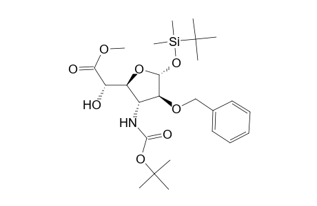 .alpha.-D-Altrofuranuronic acid, 3-deoxy-3-[[(1,1-dimethylethoxy)carbonyl]amino]-1-O-[(1,1-dimethylethyl)dimethylsilyl]-2-O-(phenylmethyl)-, methyl ester