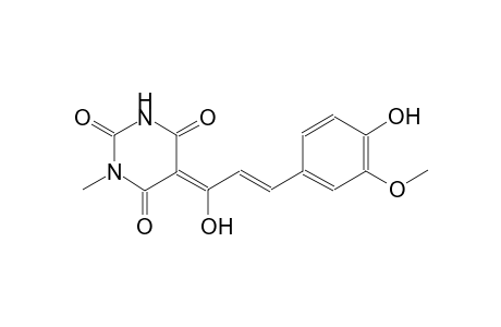 (5Z)-5-[(2E)-1-hydroxy-3-(4-hydroxy-3-methoxyphenyl)-2-propenylidene]-1-methyl-2,4,6(1H,3H,5H)-pyrimidinetrione