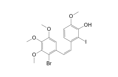 (Z)-1-[2'-(3''-Hydroxy-2"-iodo-4"-methoxyphenyl)-11'-ethenyl]-2-bromo-3,4,5-trimethoxybenzene