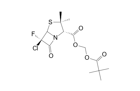4-Thia-1-azabicyclo[3.2.0]heptane-2-carboxylic acid, 6-chloro-6-fluoro-3,3-dimethyl-7-oxo-, (2,2-dimethyl-1-oxopropoxy)methyl ester, [2S-(2.alpha.,5.alpha.,6.beta.)]-