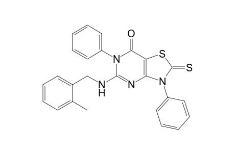 3,6-Diphenyl-5-(2-methylbenzylamino)-2-thioxo-2,3,6,7-tetrahydrothiazolo[4,5-d]pyrimidin-7-one