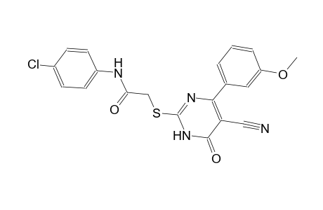 N-(4-chlorophenyl)-2-{[5-cyano-4-(3-methoxyphenyl)-6-oxo-1,6-dihydro-2-pyrimidinyl]sulfanyl}acetamide