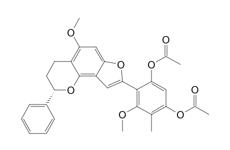 1,3-Benzenediol, 4-(3,4-dihydro-5-methoxy-2-phenyl-2H-furo[2,3-h]-1-benzopyran-8-yl)-5 -methoxy-6-methyl-, diacetate, (S)-