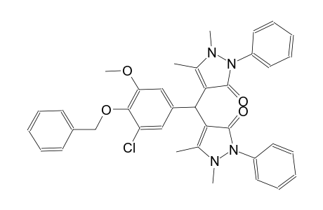 4-[[4-(benzyloxy)-3-chloro-5-methoxyphenyl](1,5-dimethyl-3-oxo-2-phenyl-2,3-dihydro-1H-pyrazol-4-yl)methyl]-1,5-dimethyl-2-phenyl-1,2-dihydro-3H-pyrazol-3-one