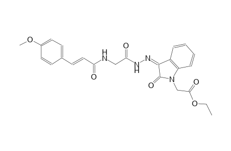 ethyl {(3Z)-3-[({[(2E)-3-(4-methoxyphenyl)-2-propenoyl]amino}acetyl)hydrazono]-2-oxo-2,3-dihydro-1H-indol-1-yl}acetate