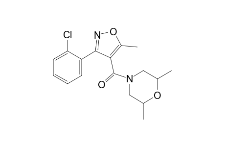 4-{[3-(o-chlorophenyl)-5-methyl-4-isoxazolyl]carbonyl} -2,6- dimethylmorpholine