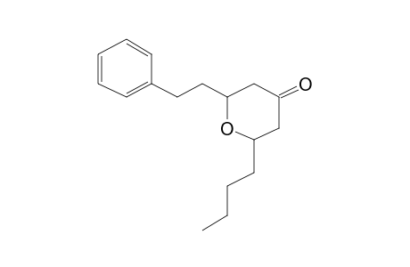 2-Butyl-6-phenethyltetrahydro-4H-pyran-4-one