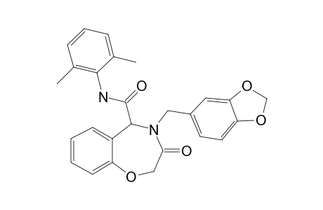 4-(Benzo[D][1,3]dioxol-5-ylmethyl)-N-(2,6-dimethylphenyl)-3-oxo-2,3,4,5-tetrahydrobenzo[F][1,4]oxazepine-5-carboxamide