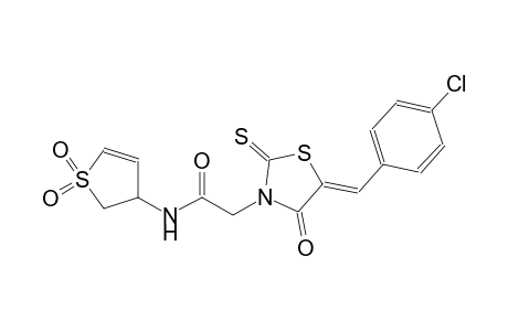 2-[(5Z)-5-(4-chlorobenzylidene)-4-oxo-2-thioxo-1,3-thiazolidin-3-yl]-N-(1,1-dioxido-2,3-dihydro-3-thienyl)acetamide
