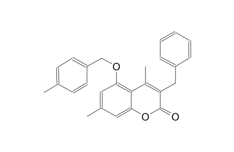 2H-1-benzopyran-2-one, 4,7-dimethyl-5-[(4-methylphenyl)methoxy]-3-(phenylmethyl)-